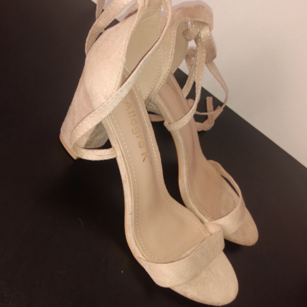 Allegra K Women's Cream Heels